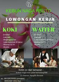 * cuaca ditunjukkan dalam waktu setempat. Lowongan Kerja Kebun Naga Resto Program Studi Vokasi Bisnis Jasa Makanan