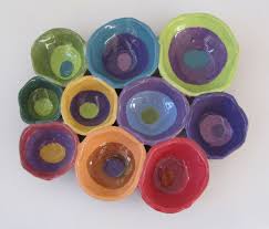 Pinch Pot Bowl Cluster Can You Say Kandinsky Colorful Pottery Clay Pinch Pots Pinch Pots