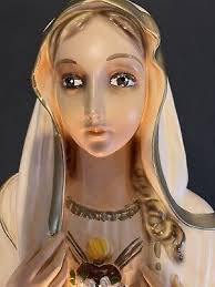 Mother virgin Mary Light Lamp 1964 Michigan Composition Chalkware Vintage