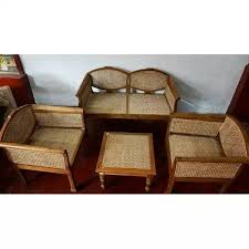 Classic Teak Wood Sofa Set With Cane Weaving Kerala India Teak Wood Furniture Wood Furniture Furniture