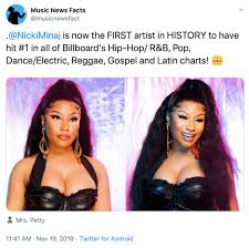 Nicki Minaj Makes History Again 1st Artist To Have Songs