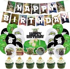 Check spelling or type a new query. Buy Baby Yoda Party Decorations 44pcs The Mandalorian Birthday Gifts For Star War Fans 18 Pack Balloons 1 Pack Banner 24 Pack Small Cake Toppers 1 Big Cake Toppers Kids Party Supplies