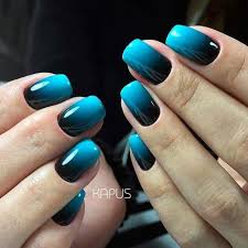 Acrylic Black And Blue Ombre Nails Stunning Nail Ideas I Adore Bluenailart Powder Nails Nail Designs Short Acrylic Nails
