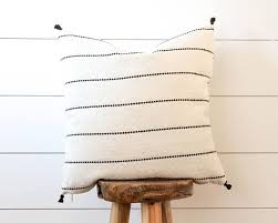 Black And White Striped Pillow Covers Black White Striped Pillow Tassel Pillow Cover Black Decorative Pillows Pillows White Decorative Pillows