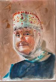 Tibetan grandma. My watercolor portrait painting
