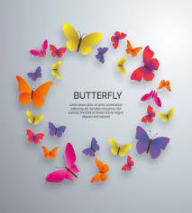 اطار فراشات ملونة جاهزة للكتابة واضافة صوركم لها ملف مفتوح vector free butterfly butterfly design