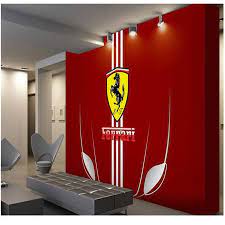 Custom Size Photo Background Wall Paper Red Ferrari Logo Wall Covering Bedroom Mural Modern Wallpaper Home Decor Living Decor Home Decor Wall Decor Living Room