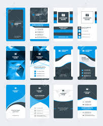 Discover 69 vertical business card designs on dribbble. Set Of Modern Creative Business Card Templates Blue And Black Royalty Free Cliparts Vectors And Stock Illustration Image 65227473