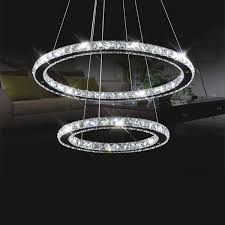 Modern chandelier acrylic crystal light shades droplet ceiling pendant lampshade. 2 Rings 19 6 X11 81 Crystal Chandeliers 2 Round Rings Diy Led Pendant Lamp Modern Ceiling Lights Fixtures Adjustable Cable Chandelier Lighting For Living Room Bedroom Dining Room Wish
