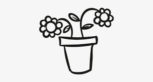 Flower Pot Vector Outline Of Pot With Flowers Transparent Png 400x400 Free Download On Nicepng
