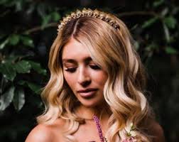 Gold Wedding Crown, 1930s Bridal Tiara, Edwardian Leaf Halo, Antique Gold  Headpiece, Vintage Style Bridal Crown, Elegant Wedding Accessory