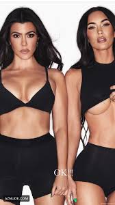 Kourtney Kardashian Sexy Poses With Megan Fox Topless In SKIMS Photoshoot -  AZNude