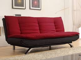 Canape Clic Clac En Tissu Demido Bicolore Rouge Et Anthracite Mobilier De Salon Mobilier Lit Canape
