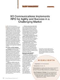 Learn More About Randstad Sourceright And How We Effectively Support Xo Communications Talent Strategy Page Human Resources Talent Management Company Address