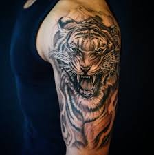 Color ink japanese tiger tattoo on upper back. 37 Tiger Tattoo Sleeve Ideas Tiger Tattoo Sleeve Tiger Tattoo Sleeve Tattoos