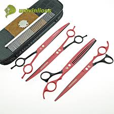 8 univinlions اليابان الكلب الاستمالة مقص مقص منحني مقص شعر الحيوانات مجموعة مقص عدة ناحية كليبرز scis hair scissors dog grooming scissors cheap hair products