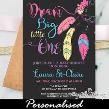Boho Tribal Dreamcatcher Baby Shower Invitation Chalkboard Cupcakemakeover