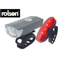 Buy Rolson Usb Rechargeable Front And Rear Bike Light Set Bike Lights Argos