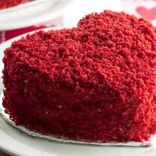 Homemade red velvet cake in heart shape for st. Red Velvet Heart Cake