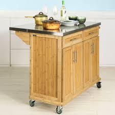 Brambly Cottage Kenwood 115cm Kitchen Trolley With Stainless Steel Top Reviews Wayfair Co Uk