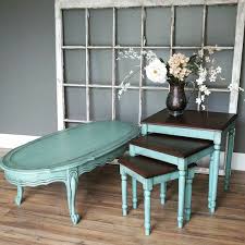 Set Of Nesting Tables Largest Measures 17x21 22 Tall 115 For The Set Sold Coffee Table Measur With Images Painted Coffee Tables Coffee Table Vintage Nesting Tables