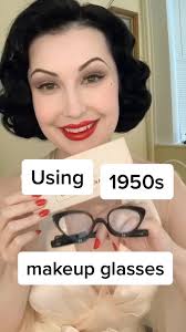 Using my 1950s makeup glasses #vintage #makeuphacks