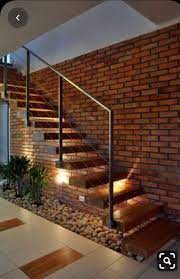Las escaleras son estructuras ricas en ángulos, juegos de luces y sombras, curvas o líneas rectas según sea el caso. Enchape De Ladrillo Rococho Escaleras Exteriores Diseno De Escalera Escaleras Modernas Para Casa