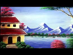 Drawing And Painting Of Nature Beautiful Nature Senary Painting Step By Step For Beginners Youtube Nature Paintings Painting Beautiful Nature