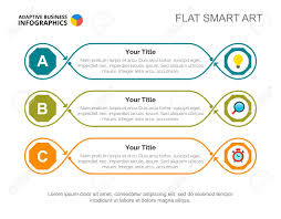 Three Stages Process Chart Slide Template Business Data Idea