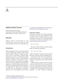 Pdf Additive Genetic Variance