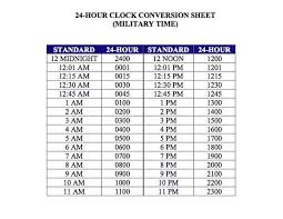 military time military 24 hour clock chart