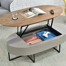 It has dual rotatable drawers and hidden storage; Modern Round Coffee Table With Storage Lift Top Wood Coffee Table With Rotatable Drawers