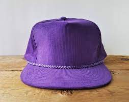 Vintage Purple Corduroy Rope Lined Snapback Hat Blank Baseball Cap Blank Hats Hats Purple