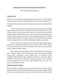 Kebebasan bersuara sebagai hak rakyat dengan batasan tertentu. 9 Kebebasan Informasi Dan Demokrasi Indonesia