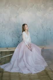 Wedding Dress From Powder Tulle And Milk Lace Blush Pink Wedding Dress Light Pink Wedding Dress Pink Wedding Dresses