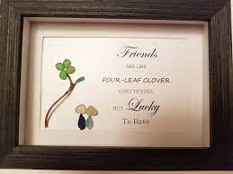 Framed Sea Glass Art Friends Sea Glass Gift Clover Sea Glass Art Friendships Gift Unique Sea Glass Art Beach Glass Crafts Sea Glass Art Diy Beach Glass Art