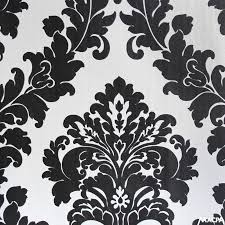 Pensa all'ultima volta che hai osservato un'immagine in bianco e nero: Nuova Carta Da Parati Con Disegno Rococo Damasco In Bianco E Nero