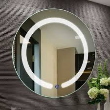 Costway 20 Led Mirror Illuminated Light Wall Mount Bathroom Round Make Up Touch Button Walmart Com Walmart Com
