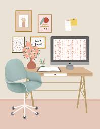 Printable Office Illustration Desk Gold Legs Art Prints Women Empowerment Quotes Tumblr Aesthetic Office Wall Art Office Wall Decor Wall Art Prints