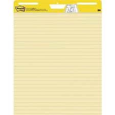 post it 561 self stick easel pads faint rule 30 sht 25 x 30 2 ct yellow flip chart pad