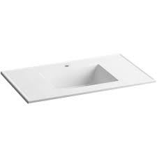 The home decorators collection stone effects 37 in. Kohler Ceramic Impressions 37 In Single Faucet Hole Vitreous China Vanity Top With Basin In White Impressions K 2781 1 G81 The Home Depot Vanity Tops With Sink Bathroom Top Single Bathroom Vanity