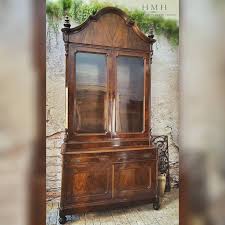 Price reduced from $1,195.00 to $1,015.75 15% off 2 colors componibili bio storage unit. 1800s European Display Cabinet Bookshelf China Hutch Half Moon Hollow Design