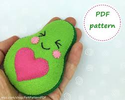 Felt Avocado Toy Pattern Felt Avocado Ornament Avocado Plush Etsy Felt Toys Felt Toys Patterns Stuffed Toys Patterns