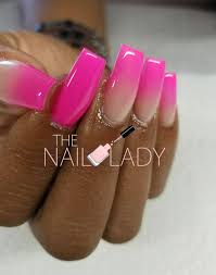Black And Hot Pink Ombre Nails Hot Pink Ombre Tapered Square Tips Pink Tip Nails Ombre Acrylic Nails Pink Nails
