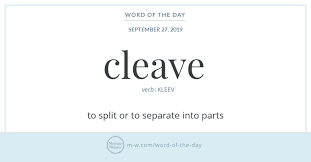 Cleave Has Two Homographs Each With A Distinct Origin There Is Cleave Meaning To Adhere Firmly And Closely Or Lo Word Of The Day Words Synonyms And Antonyms