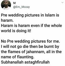 Profit distributions from business activity or price appreciation of assets. Pre Wedding Pictures In Islam Is Haram Nigerian Muslim Man Says