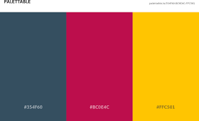 Colour Scheme Palette With 3 Colour Combination Including Dark Blue Grey Raspberry Pink Red A Color Palette Bright Pink Color Combination Bright Color Schemes