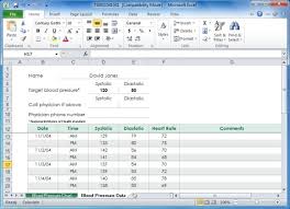 create your blood pressure chart with free excel template