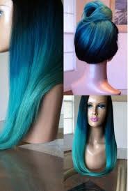 Black And Blue Lace Front Wig We Heart The Colors In This Custom Wig Navy Blue Aqua Blue Hair Styles Long Hair Styles Natural Hair Styles