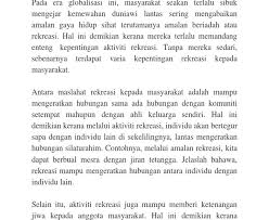 Apabila digerakkan, lemak dalam badan kita dapat dibakar. Kebaikan Beriadah Karangan Pendek